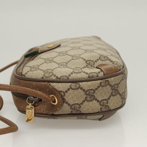 GUCCI GG Supreme Web Sherry Line Bag Pvc Beige Gold 89 02 066 - Picture 5 of 16